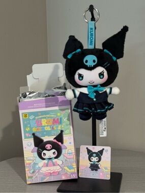 Top Toy Kuromi School Life Plush Keychain - Confirmed Mint Chocolate